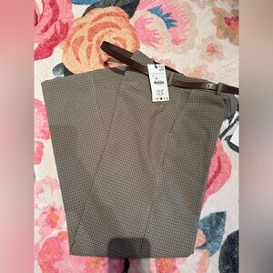 Zara Houndstooth Straight Leg Trousers NWT size Small